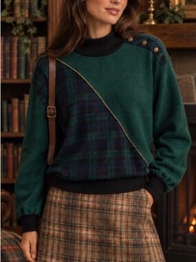 Vintage Women’s Plaid Cape Cod Sweater
